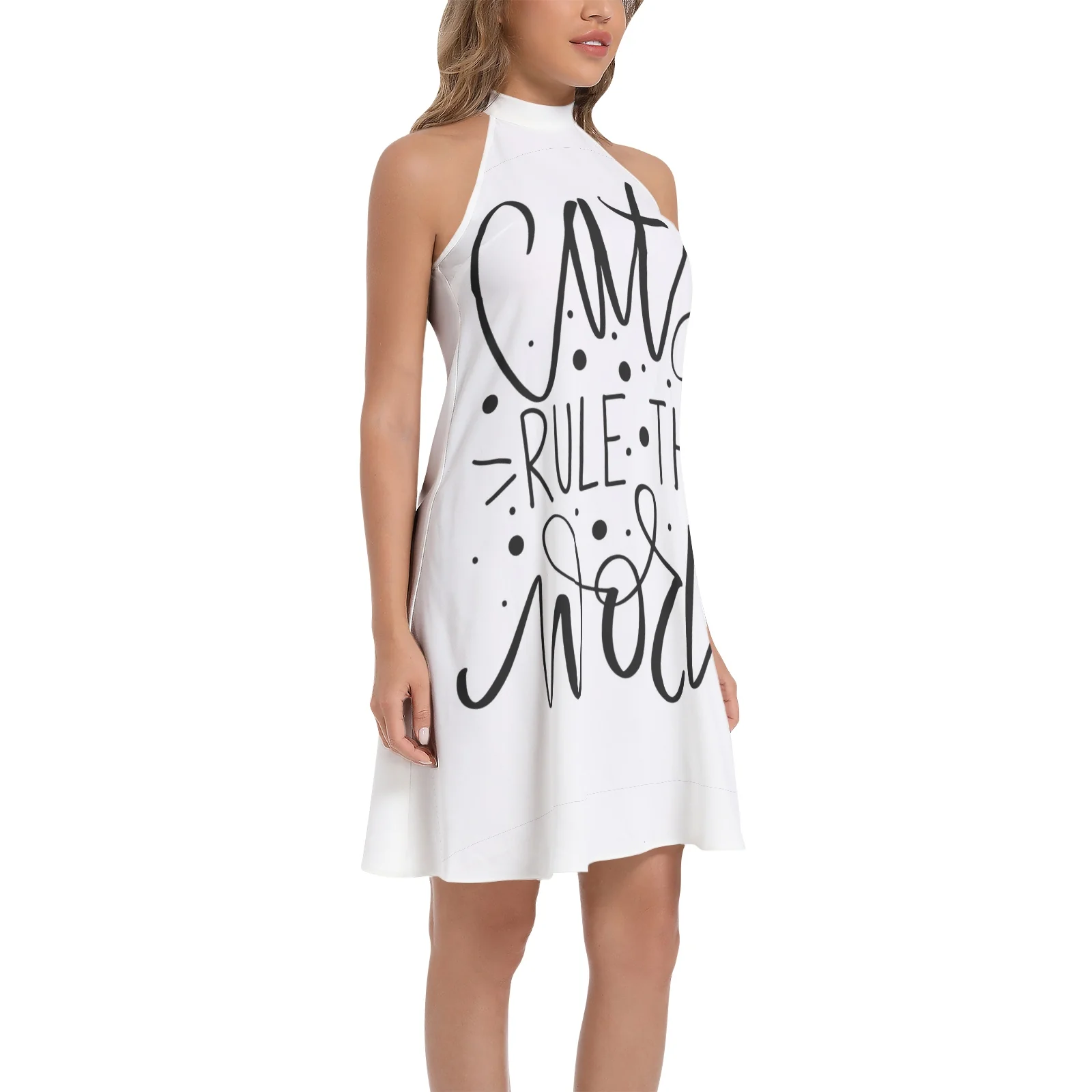 Robe évasée Les chats dirigent le monde – Image 2