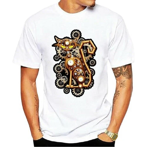 Tee shirt chat étrange homme – Image 4