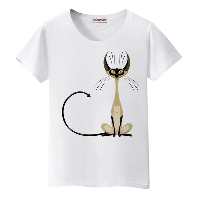 Tee Shirt chat femme abstrait – Image 3
